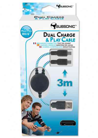 Dual Charge  Play Cable Subsonic Wii U